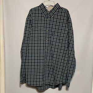 Columbia Blue and Green Casual Button Down Shirt